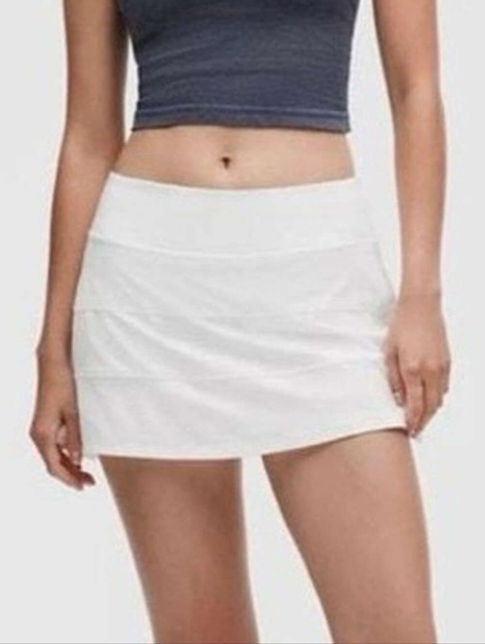 Lululemon Women's Pace Rival Skirt Skort White Size 8 Tall Tennis Golf Athletic